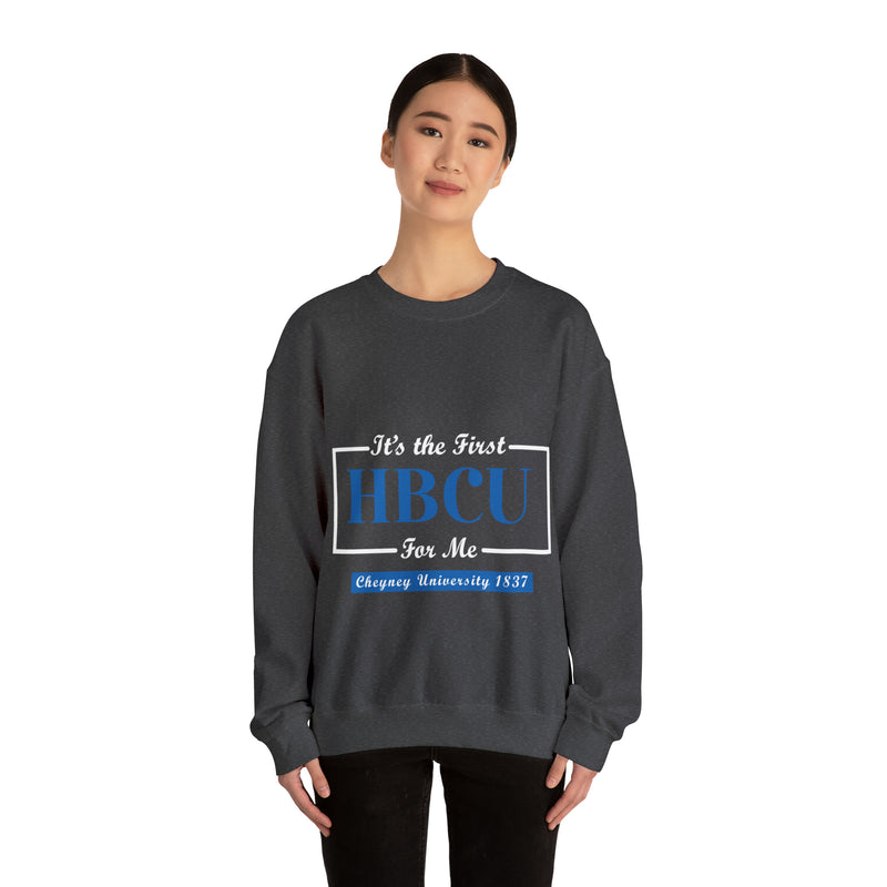 It's The First HBCU for Me.Blue Unisex Heavy Blend™ Crewneck Sweatshirt