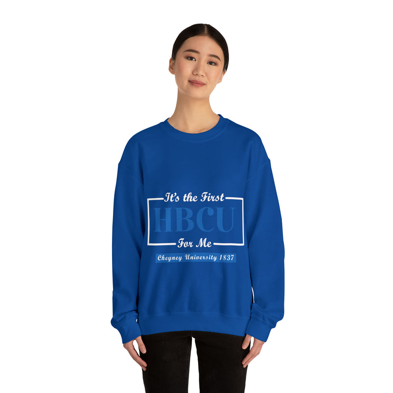 It's The First HBCU for Me.Blue Unisex Heavy Blend™ Crewneck Sweatshirt