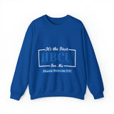 It's The First HBCU for Me.Blue Unisex Heavy Blend™ Crewneck Sweatshirt