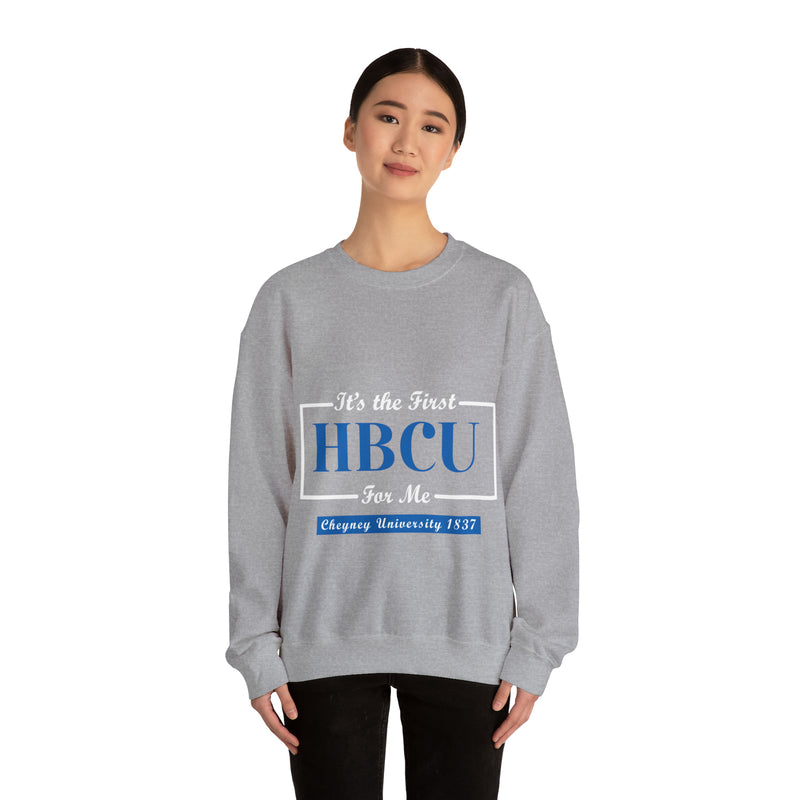 It's The First HBCU for Me.Blue Unisex Heavy Blend™ Crewneck Sweatshirt