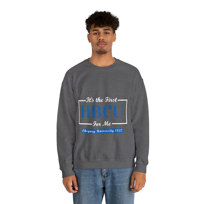 It's The First HBCU for Me.Blue Unisex Heavy Blend™ Crewneck Sweatshirt