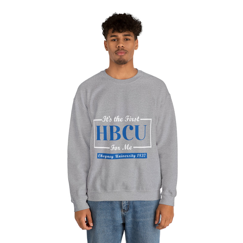 It's The First HBCU for Me.Blue Unisex Heavy Blend™ Crewneck Sweatshirt