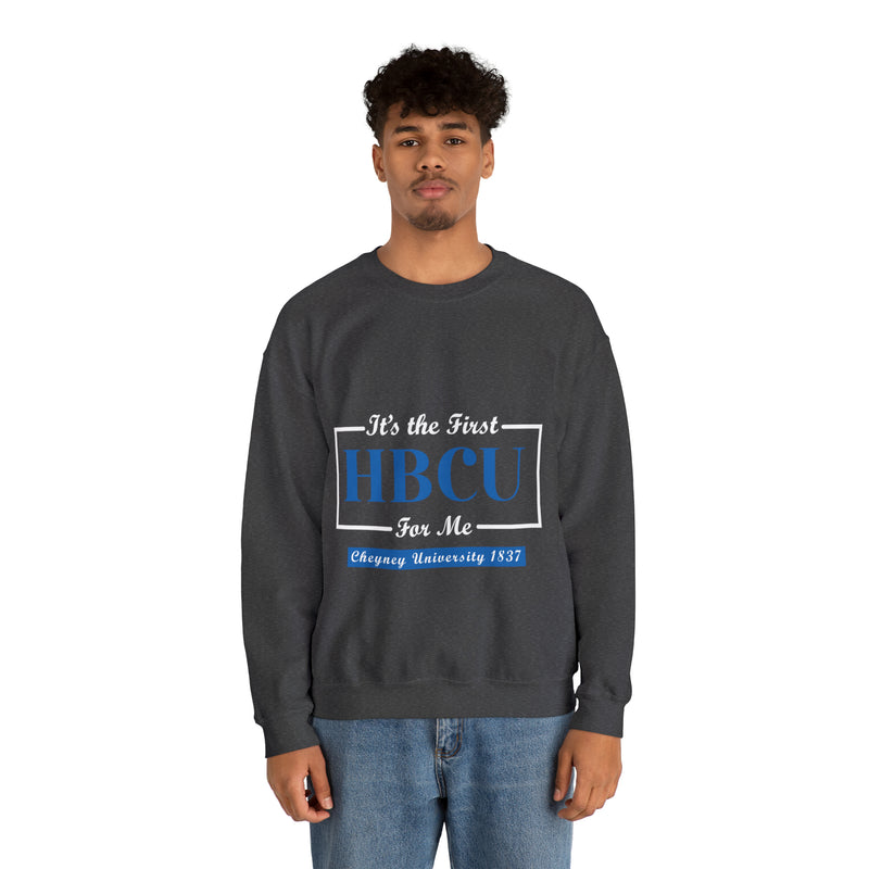 It's The First HBCU for Me.Blue Unisex Heavy Blend™ Crewneck Sweatshirt