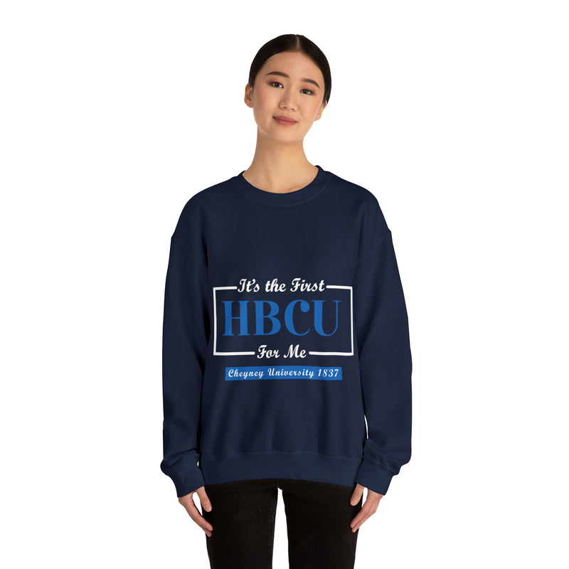 It's The First HBCU for Me.Blue Unisex Heavy Blend™ Crewneck Sweatshirt